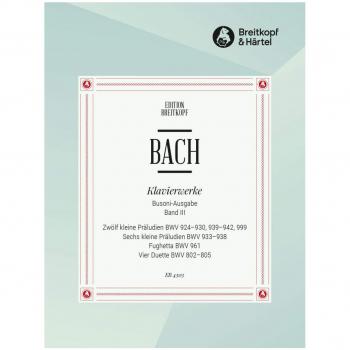 Partitions classique EDITION BREITKOPF BACH JOHANN SEBASTIAN
