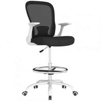 HOMCOM Flip-Up Armrest Drafting Chair