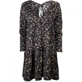 Robe femme décolleté en V manches 7/8 imprimé léopard JDY