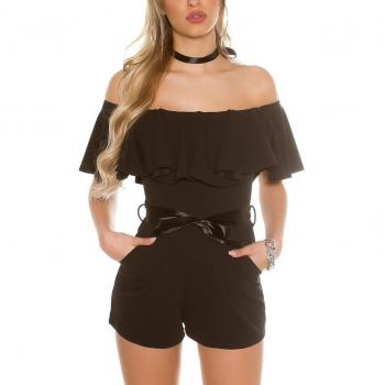 Satin-Borte Hotpants‑Overall für Damen