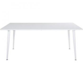 MATBORD 180/90/75 cm, trä‑metall, vit finish