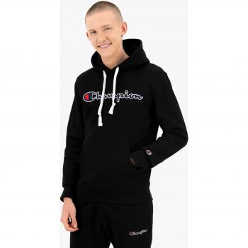 Champion Felpa Con Cappuccio Uomo Big Logo Nero