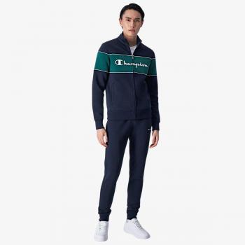 Champion Tuta Blu/Verde Full Zip Macro Logo Uomo