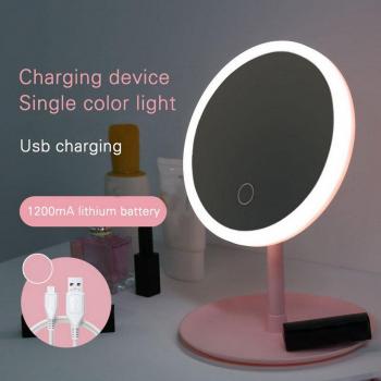 7-Inch Lighted Vanity Mirror with White LED, Detachable Base, 3 Adjustable Modes
