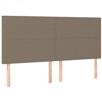 Cabecero LED Taupe 200x5x108/128 cm Tejido