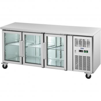 Banco refrigerato su ruote 3 porte in vetro 410 L