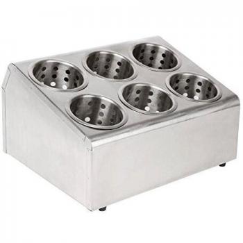 Olympia Kitchen Stainless Steel Cutlery Rack with 6 Slots – 210x375x300 mm