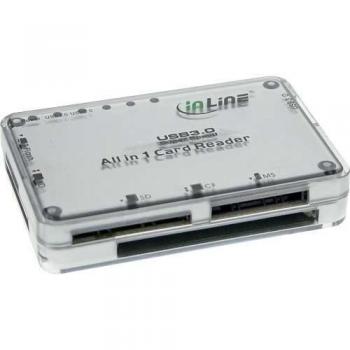 Lecteur de carte InLine Deluxe, 8 en 1, rouge