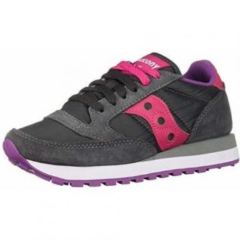 Saucony Jazz Original S1044-324, Scarpe Sportive Donna, Grigio Carbone Rosa, 36 EU