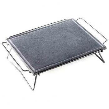 Pietra Ollare Naturale 40x50cm con Supporto Pieghevole