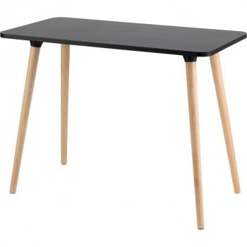 Scrivania Home Office Micro 114x60 cm con struttura in legno, colore nero/faggio