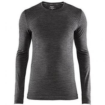 Herren Long Sleeve Knit Comfort RN Security-Jersey Schwarz–Melange