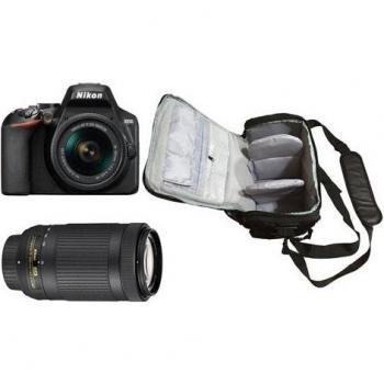 Nikon D3500 + Kit de Lentes 18-55mm y 70-300mm + Bolsa de Transporte