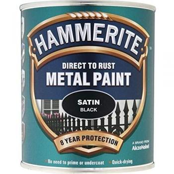 Hammerite 5084907 908 Hammered Metal Paint, 2.5 Liter, Satin Black