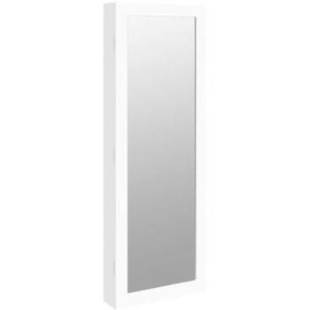 Armario Multifuncional para Joyas y Baño – Espejo Integrado, 37,5 × 10 × 106 cm, Blanco