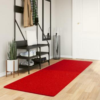 Alfombra de pelo corto suave y lavable Vidaxl rojo 80x25