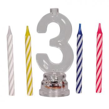 Portavela LED de 13 cm con 4 Velas