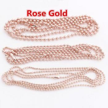Chaîne de perles plaquées or rose 5 pièces 65cm