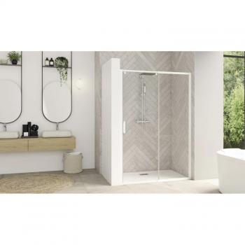 ParoiCoulissante Kinedo Smart Design 137-150 cm Blanc Verre Transparente