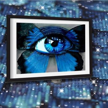 Full Drill Butterfly Eye Diamond Stitching Kit 20x30cm