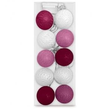 Ghirlanda decorativa a batteria con palline LED bianche e viola chiaro
