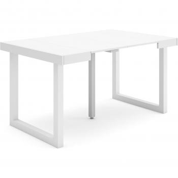 Meuble console Skraut Home – table 140 cm, capacité 6, finition blanche