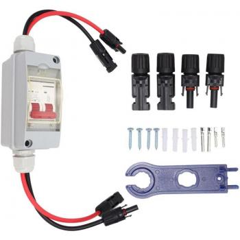 Sezionatore MCB 2P DC 500V 32A Eosnow con Cavo e Connettori FV, Scatola IP65