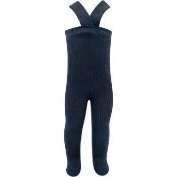 Collant per bambini Ewers navy a costine con spalline