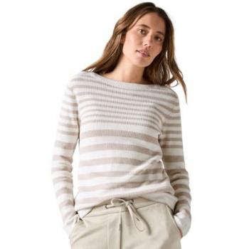 Cecil Damen Strickpullover aus reiner Baumwolle in Beige, Gr. XXL