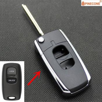 PINECONE Mazda Key Fob Shell 2 Button Flip Folding Case