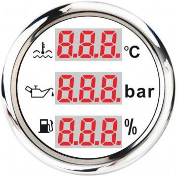 Medidor Digital 52mm de Nivel de Combustible y Presión de Aceite