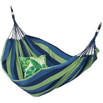 Amaca Relaxdays per Interni ed Esterni, Matrimoniale, 150x272 cm, Blu e Verde
