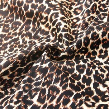 Cotton Apparel Fabric with Retro Leopard and Flower Design