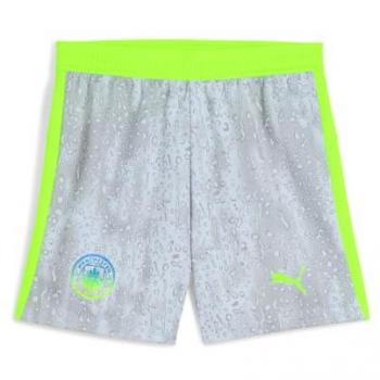 Man City Junior Third Shorts – PUMA 2025/26 (Grey, Size 7‑8)