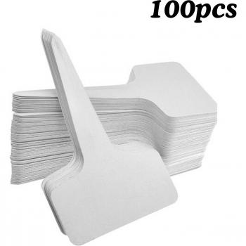 Etiquetas reutilizables para macetas, PVC tipo T, 10x6 cm, 100/200 Uds
