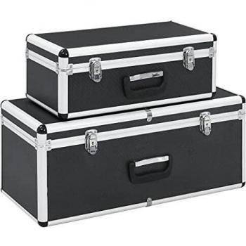 Set de 2 boîtes de rangement Noir Aluminium