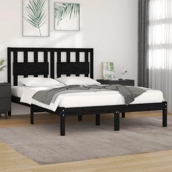 Cornice letto vitaXL in quercia nera 135x190 cm