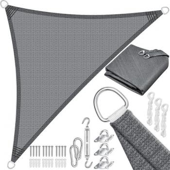 Protezione Vento Kesser Ombreggiatore Triangolo Grigio 4,2x4,2x6m