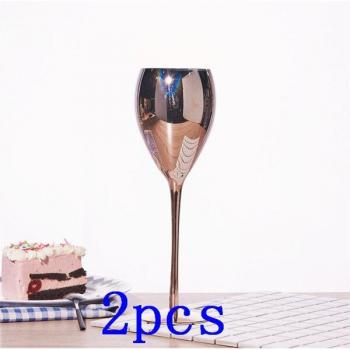 Rose Gold Crystal Wine Goblets