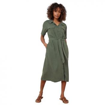 16‑inch Light Khaki Linen Shirt Dress by M&Co