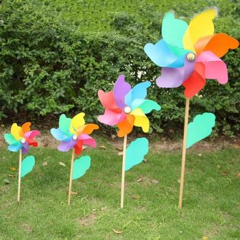 Kids 24cm Wooden Windmill Garden Decoration