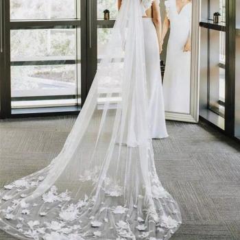 Velo de novia marfil con peine