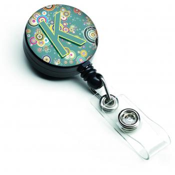 Caroline's Treasures Letter K Circle Teal Badge Reel