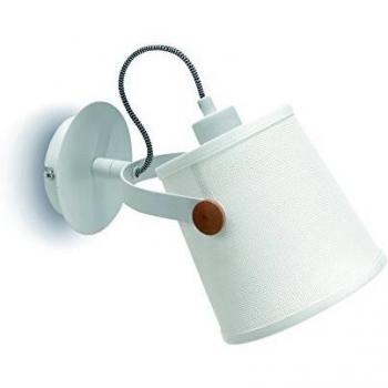 Inspired Mantra Nordica: Weiße Wandlichtleuchte mit Elfenbein-Schirm, 1×E27