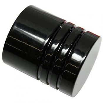 Embouts de tringle à rideau, métal noir, série Chicago, 20 mm, lot de 2
