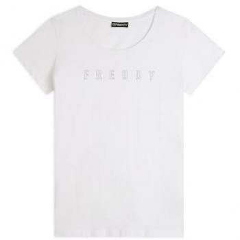 T-shirt Freddy S25WCYLT1 Glitter White-Silver