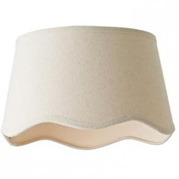 Mabel Linen 20cm Natural Scallop Edge Light Fixture