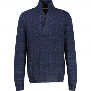 Herren-Lerros-Strickpullover, Dunkelblau, XL – mit geripptem Rundhalsausschnitt