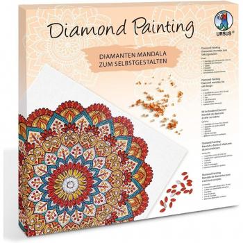 URSUS Diamond Painting Mandala Set für Erwachsene in rot/orange/petrol (Set 6)