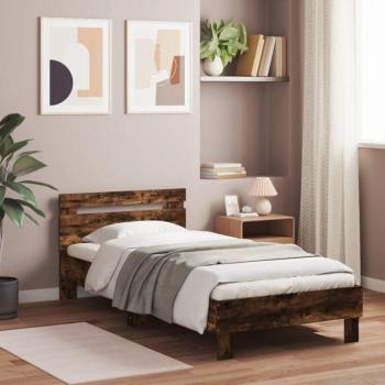 Torana Tête de Lit Chêne Fumé, Cadre sans matelas 75×190 cm